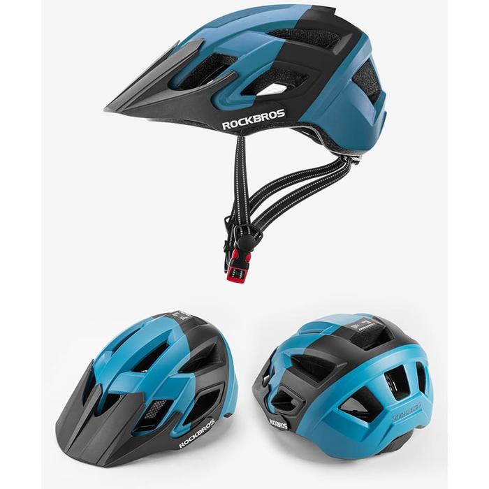 Gambar Helm Sepeda Rockbros TS 39 - Hitam Biru dari Halteukicks undefined Tokopedia