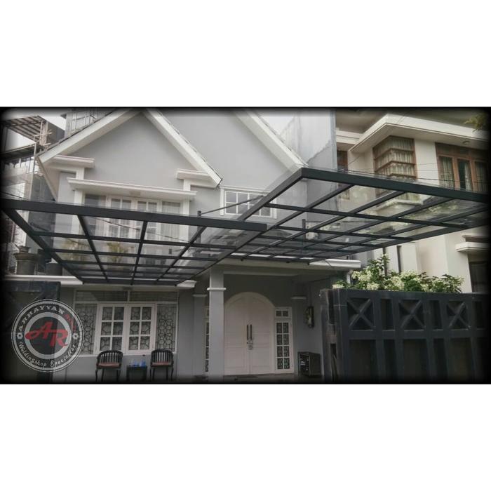 Gambar Kanopi Gantung Carport Atap Transparan Solarflat 3mm clear dari ARRAYYAN Steel undefined Tokopedia