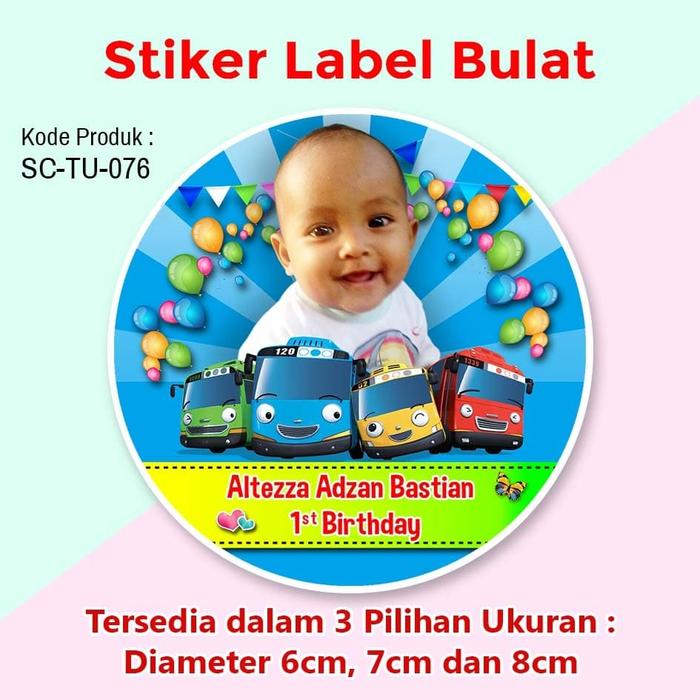 Jual Stiker Label Ulang Tahun Anak Tumini Kotak Nasi Snack Edisi Tayo Foto Kota Magelang Tazkia Sticker Tokopedia