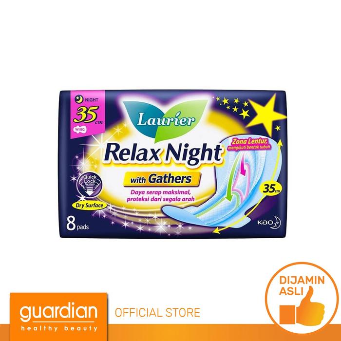 Gambar Laurier Relax Night With Gathers 35 Cm 8 Pcs dari Guardian Official Store undefined Tokopedia