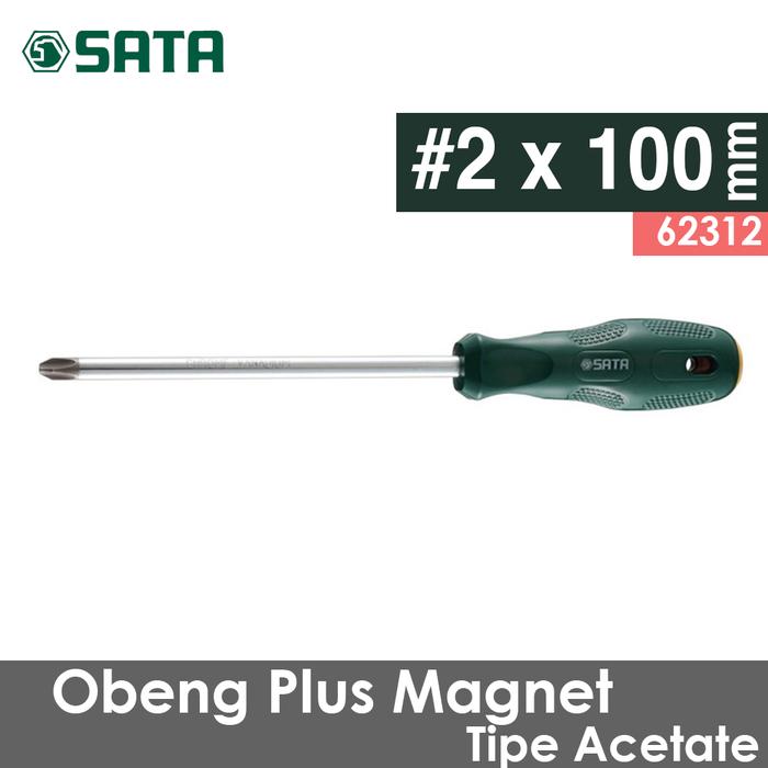Gambar SATA TOOLS Obeng Plus #2 x 100 mm Acetate 62312 dari SATA OS undefined Tokopedia