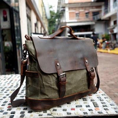 Canvas Leather Messenger Bag Mens 