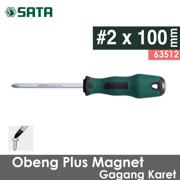 Gambar Obeng Plus #2 x 100 mm Cushion Grip 63512 SATA TOOLS dari SATA OS undefined Tokopedia