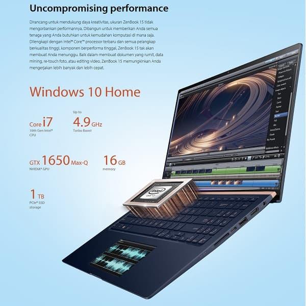 ASUS ZenBook UX534FTC Intel i7 10510U 16GB SSD 1TB GTX1650 INCLUDE  OHS2019 di Orka Com Tokopedia