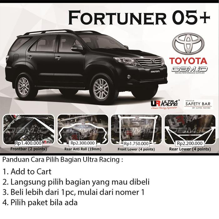Gambar Fortuner 2005+ DBM Strutbar Stabilizer Ultra Racing - Rear Lower dari DBM.ID undefined Tokopedia