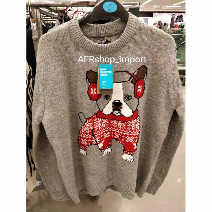 Jual Sweater Primark Christmas Bulldog 