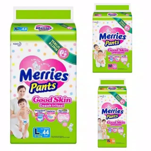 Gambar MERRIES PANTS POPOK DIAPER BAYI L44 / XL38 size L 44 XL 38 - XL 26 dari KIMURAH undefined Tokopedia