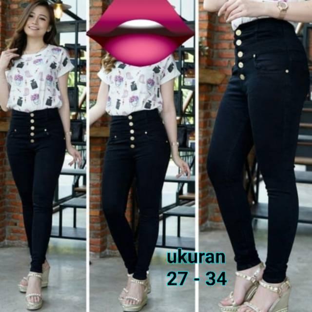 Gambar CELANA PANJANG HIGHWAIST KANCING 5 HITAM . HIGH WAIST KANCING 5 HITAM - 31 dari MALL FASHION_NEW undefined Tokopedia
