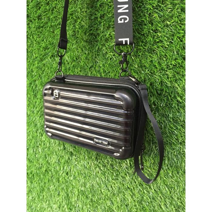 Tas Slempang Fashion Slingbag Koper Mini Hardcase Free Tali Hitam