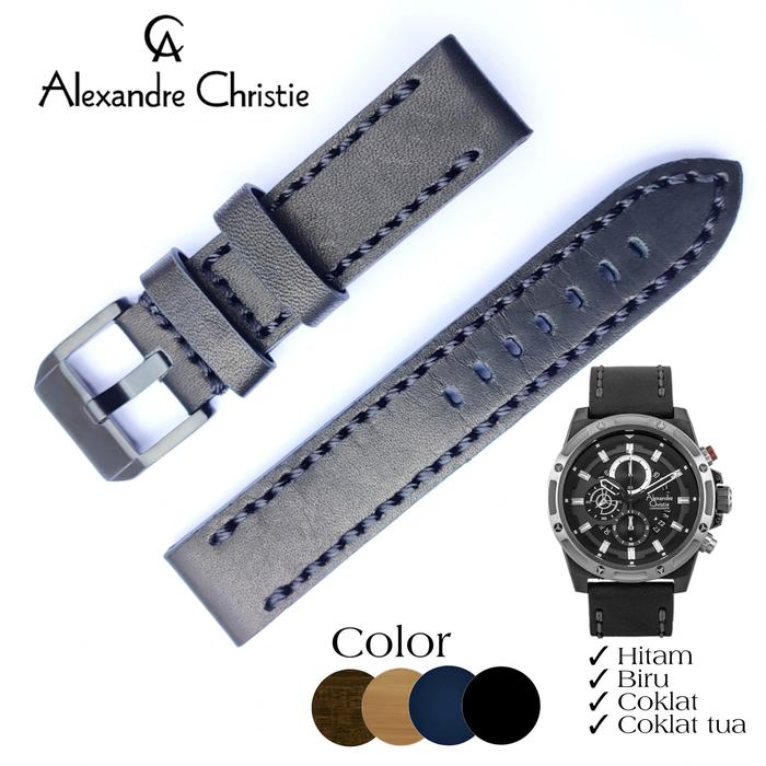 Jual Tali Kulit Alexandre Christie Strap Asli Ori Jam Ac Cowok 22mm 24mm Hitam 22mm Kota Tangerang Timelink 