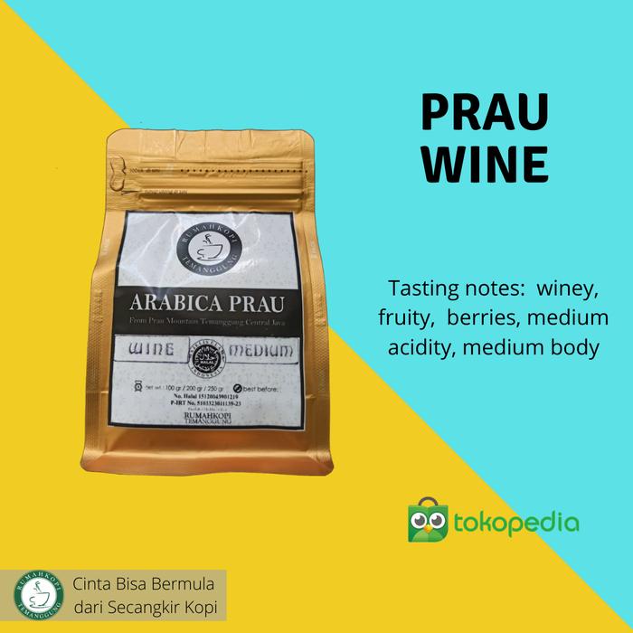 Gambar Kopi Arabika Temanggung Wine Process Roasted Bean 100gram - Prau dari Rumah Kopi Temanggung undefined Tokopedia