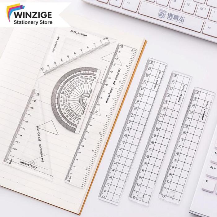 Gambar 15/18/20cm Transparent Ruler Set Draw School Office Supplies dari Betterhoney undefined Tokopedia
