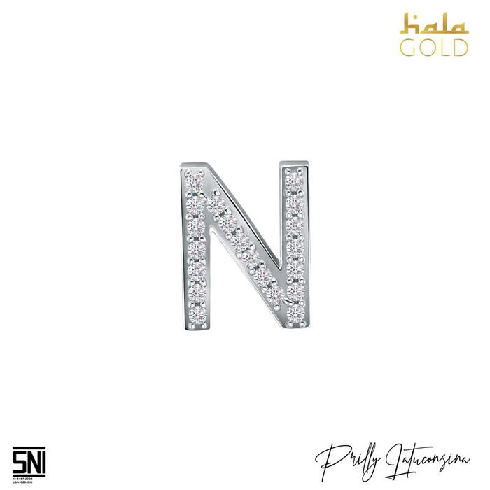 Gambar Liontin Emas Prilly Lop U Hala Gold Huruf Alphabet N - white gold, BERIKUT KALUNG dari JWT jewellery undefined Tokopedia