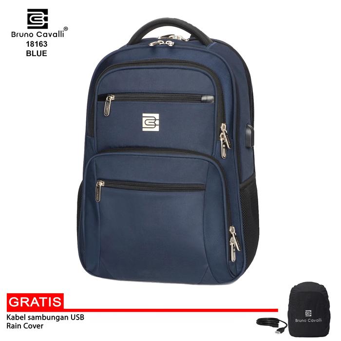Gambar Bruno Cavalli Forte s 18163 Tas Ransel Laptop Waterproof Backpack Pria Tas Ransel Pria Tas Punggung Laptop Kanvas - Biru dari Bruno Cavalli_NEW undefined Tokopedia