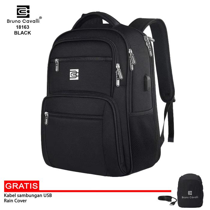 Gambar Bruno Cavalli Forte s 18163 Tas Ransel Laptop Waterproof Backpack Pria Tas Ransel Pria Tas Punggung Laptop Kanvas - Hitam dari Bruno Cavalli_NEW undefined Tokopedia