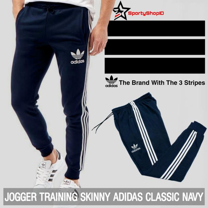 CELANA TRAINING OLAHRAGA ADIDAS CLASSIC BIRU NAVY GRADE ORIGINAL NAVY, M
