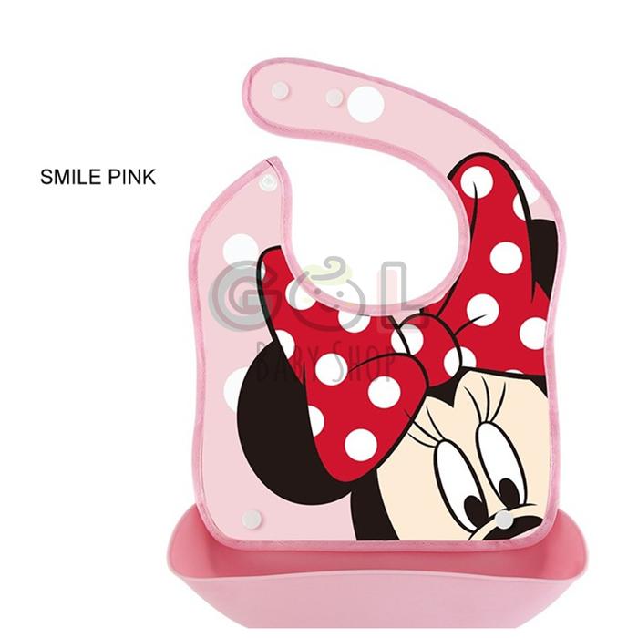 Gambar Slabber Slaber Bib Bibs Celemek Apron Makan Bayi Waterproof Disne - Smile Pink dari GOL Baby Official Store undefined Tokopedia