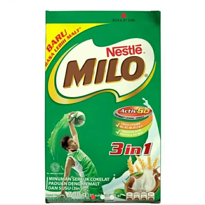 Gambar Susu Milo 3in1 activ-Go Polybag 20x35gr dari nirwana 11 undefined Tokopedia
