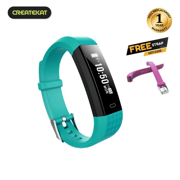 Gambar Createkat Smart Band Heart Rate Monitor Smartwatch Gelang Pintar - Hijau muda dari CreateKat undefined Tokopedia