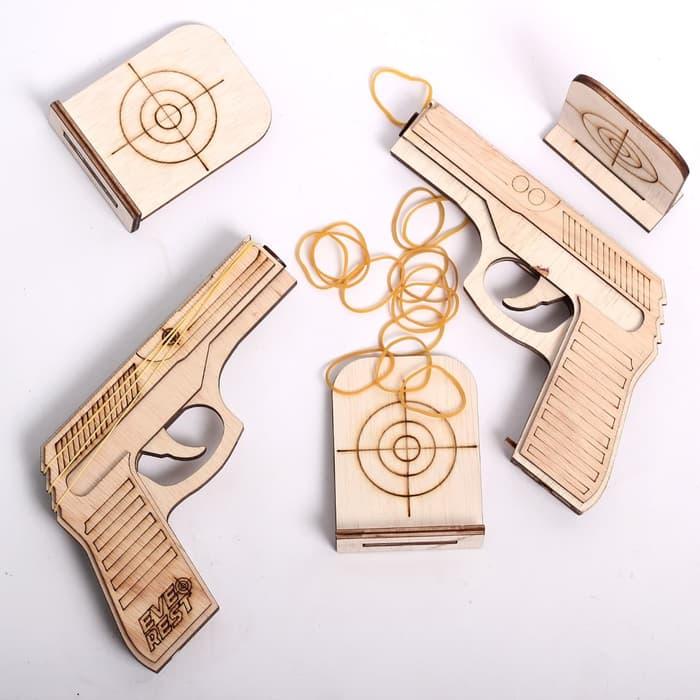 Gambar PISTOL KAYU MAINAN ADTOYS - MAINAN ANAK2 JAMAN DULU | RUBBER GUN dari Toko FiDO undefined Tokopedia