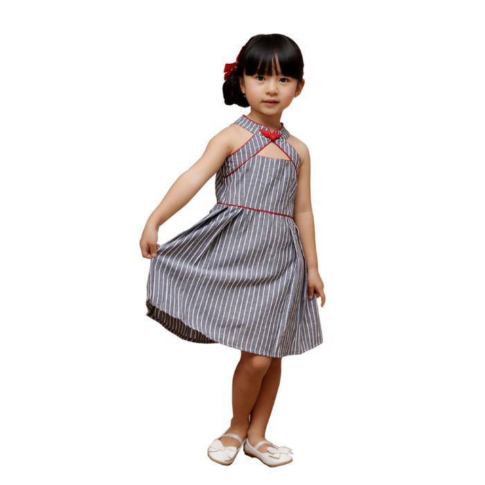 Gambar Dress anak perempuan Abu abu garis putih Little Glam Azalea Dress - XXL dari Little Glam undefined Tokopedia