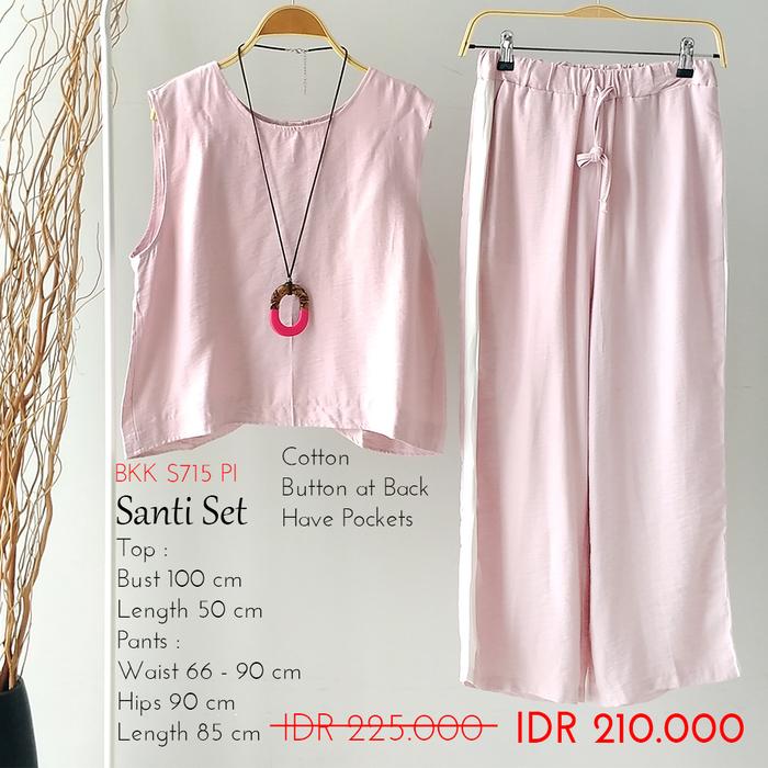 Gambar Setelan Wanita Set Celana Panjang Casual SALE - Santi Set - Merah Muda dari SWEETHEART COLLECTION undefined Tokopedia