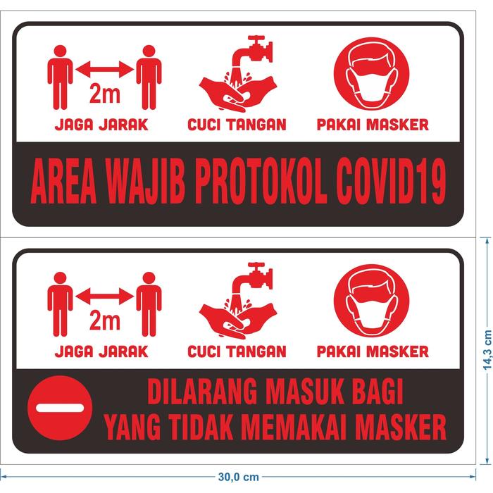 Jual Stiker Protokol Kesehatan Covid19 30x14 3cm Kota Tangerang Selatan Stiker Pilkada Tokopedia
