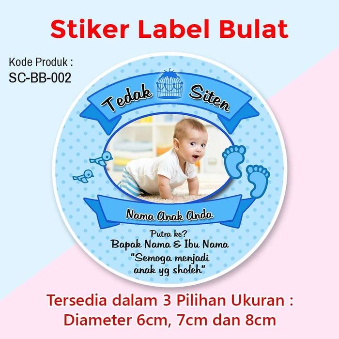 Jual Stiker Label Custom Tedak Siten Tumpeng Mini Nasi Kotak Bento Biru Kota Magelang Tazkia Sticker Tokopedia