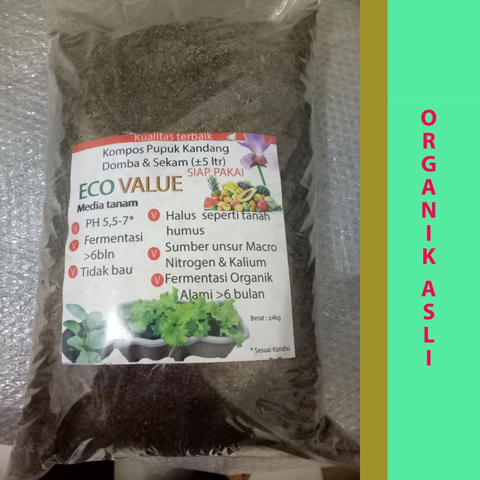 Gambar Kompos pupuk kandang kambing dan sekam premium Ecovalue -5ltr dari Unilinkshop undefined Tokopedia