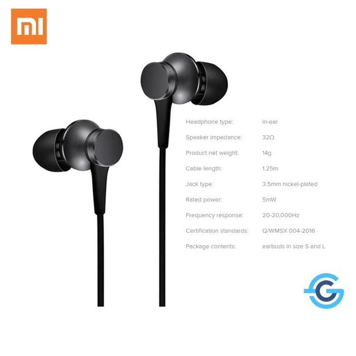 Gambar Xiaomi Mi In-ear Headphones Basic Garansi Resmi TAM - Hitam dari Garasi.ku undefined Tokopedia