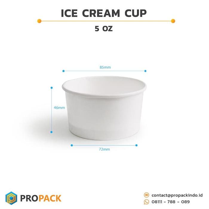 Jual Paper Ice Cream Cup Murah 5oz isi 50 pcs / Gelas Es Krim 150ml ...