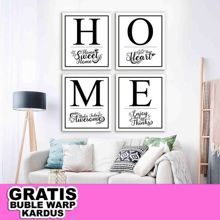 Gambar Hiasan Dinding Wall Decor Home Sweet Home Dekorasi rumah uk.Besar - Putih dari Ugiarts undefined Tokopedia