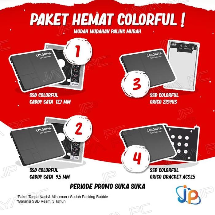 Gambar Paket SSD Colorful 120GB Sata3+ Caddy Laptop/ Bracket/ Enclosure Orico - Caddy 12.7 dari Jaya PC undefined Tokopedia
