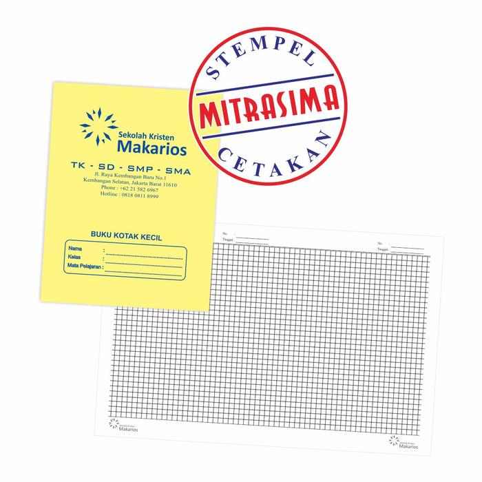 Gambar Buku tulis custom dengan nama sekolah - Bk kotak Kecil dari Mitrasima Stamp undefined Tokopedia
