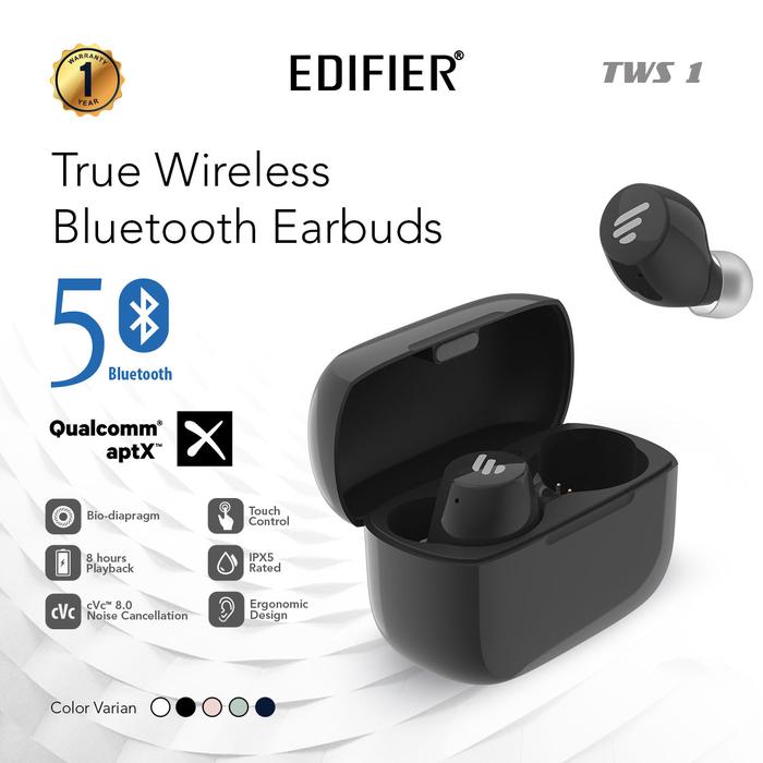 Gambar Edifier True Wireless Bluetooth Earbuds TWS1 Series - Hitam dari Edifier Indonesia undefined Tokopedia