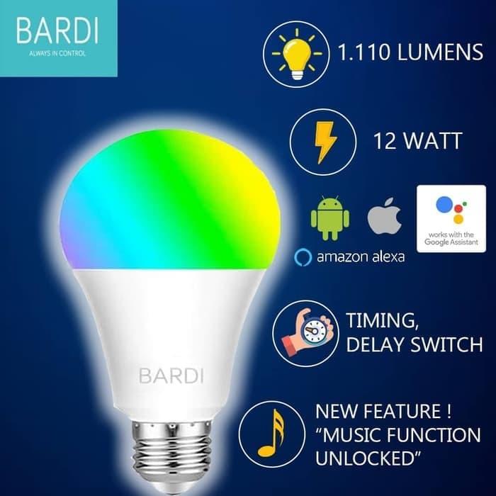Gambar BARDI Smart LIGHT BULB RGB+WW 12W Wifi Wireless IoT - Home Automation dari GudangSecuritySystem undefined Tokopedia
