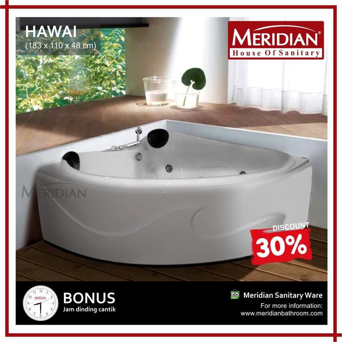 Gambar Bathtub Sudut Akrilik MERIDIAN Honeymoon dari Meridian Sanitary Ware undefined Tokopedia