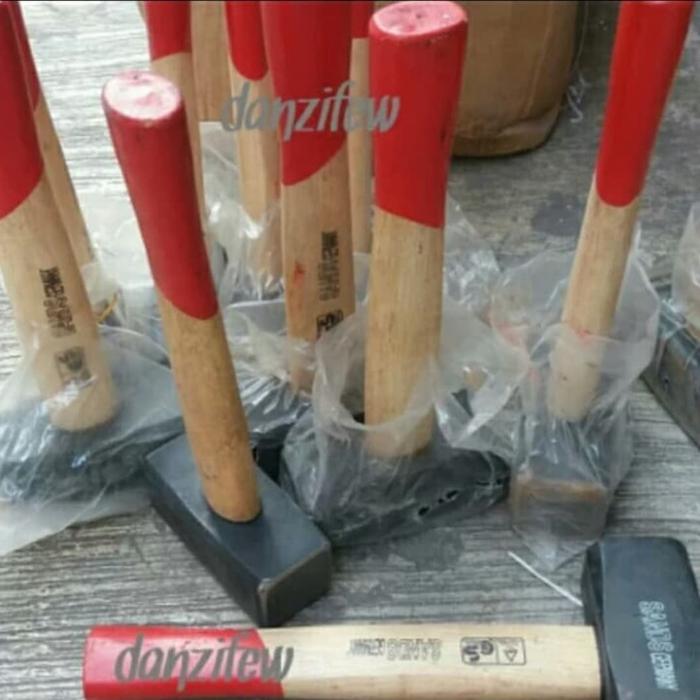Gambar Palu Godam 1 kg Gagang Kayu - Stone Hammer 2LB dari MDN TEKNIK undefined Tokopedia