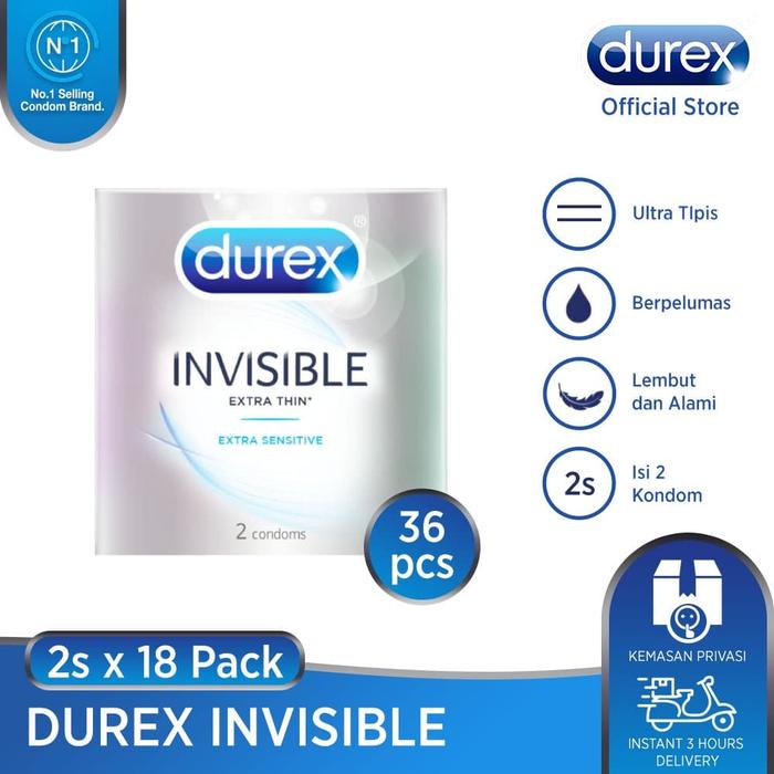 Gambar [3-Month Pack]Durex Condom Invisible - 36 Pcs - Kondom Tipis dari Durex Store undefined Tokopedia
