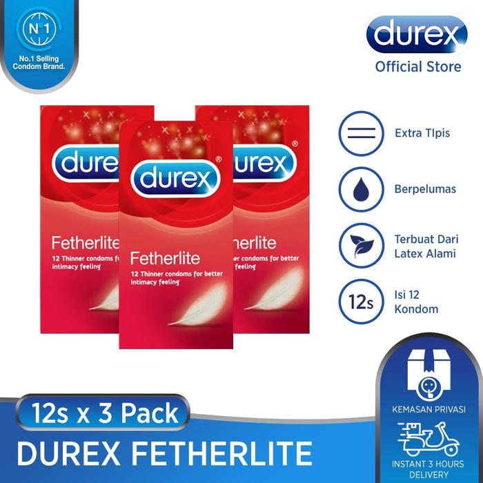 Gambar Durex Fetherlite 12s x 3pcs - Kondom Tipis Aman Pria (OLD) dari Durex Store undefined Tokopedia