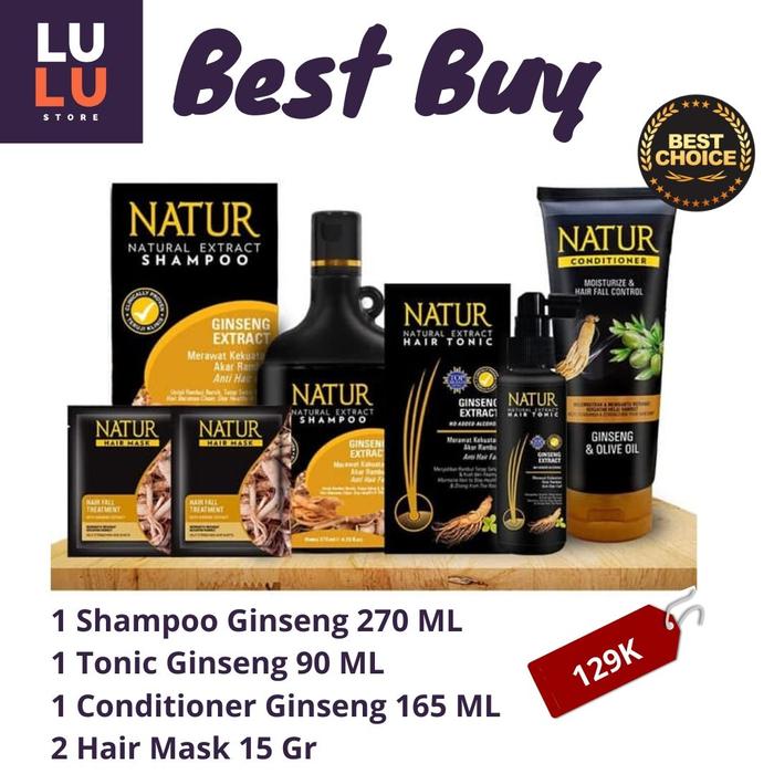Gambar Terlaris! Paket Terbaik Natur Shampo Conditioner Tonic Hair Mask Isi 5 - Anti Rontok dari Lu'lu' Shop undefined Tokopedia
