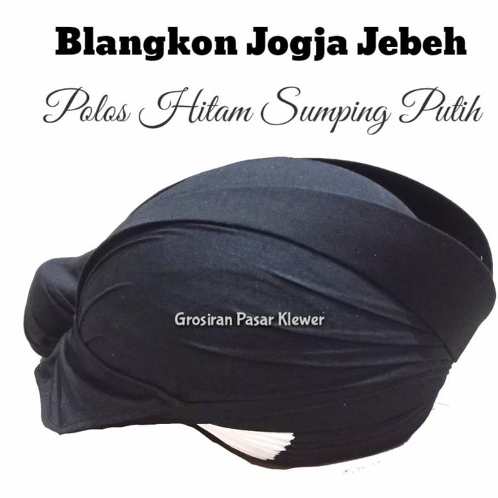 Gambar Blangkon Jogja Jebeh Polos Hitam Sumping Putih ( Packing Dus ) - Anak Bawah 6 Bulan dari Grosiran Pasar Klewer undefined Tokopedia