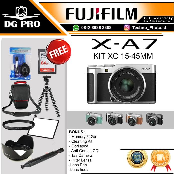 Gambar FUJIFILM XA7 X-A7 KIT 15-45MM KAMERA MIRRORLESS ORIGINAL & GARANSI - BODY ONLY, PAKET A UNIT dari DG PRO KAMERA undefined Tokopedia
