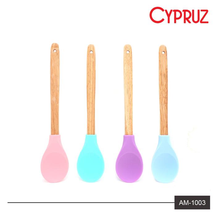 Gambar Serving Spoon Silicone + Gagang Bamboo Silicone Series AM-1003 dari suksesterdepan undefined Tokopedia