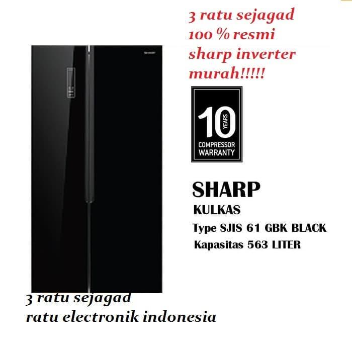 Gambar SHARP SJ IS 61 GBK BLACK KULKAS SXS 563 LITER INVERTER / SJIS61GBK dari 3 ratu sejagad undefined Tokopedia