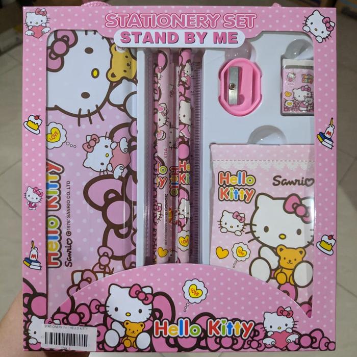 Gambar Stationery set / paket alat tulis 7 in 1 HELLO KITTY dari Jellybeat Jkt undefined Tokopedia