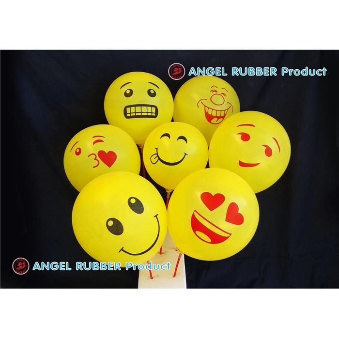 Gambar Balon Smile / Emoji / Emoticon per Pcs dari Angel Rubber Balloons and Gloves undefined Tokopedia