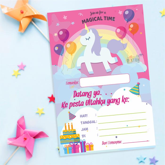 Jual Undangan Isi 9 Lbr Ultah Ulang Tahun Anak Blanko Unicorn Jakarta Selatan Dextonprint Tokopedia