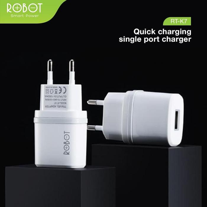 Jual Robot Rt-k7 Quick Charge Output 5v/1a Fireproof Charger White Di ...