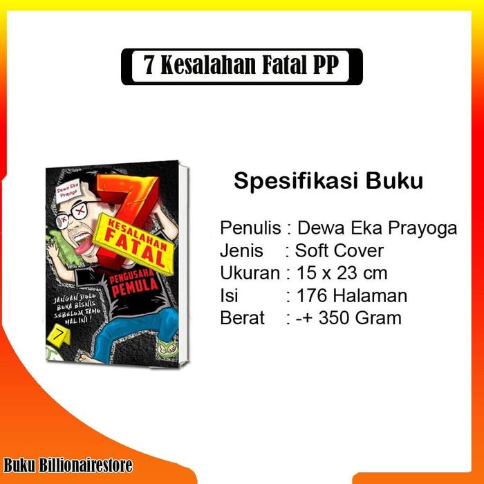 Jual 7 Kesalahan Fatal Pengusaha Pemula Buku Dewa Eka Prayoga Billionaire Kab Tangerang Buku Billionairestore Tokopedia